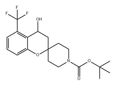 Spiro[2H-1-benzopyran-2,4'-piperidine]-1'-carboxylic acid, 3,4-dihydro-4-hydroxy-5-(trifluoromethyl)-, 1,1-dimethylethyl ester Struktur