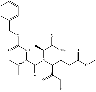 L-Alaninamide, N-[(phenylmethoxy)carbonyl]-L-valyl-N-[(1S)-1-(2-fluoroacetyl)-4-methoxy-4-oxobutyl]- Struktur