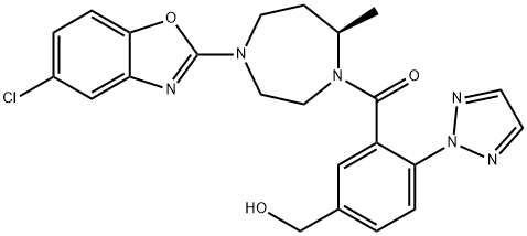 Methanone, [(7R)-4-(5-chloro-2-benzoxazolyl)hexahydro-7-methyl-1H-1,4-diazepin-1-yl][5-(hydroxymethyl)-2-(2H-1,2,3-triazol-2-yl)phenyl]- Struktur