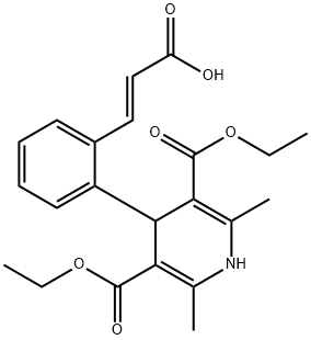 3,5-PYRIDINEDICARBOXYLIC ACID, 4-[2-(2-CARBOXYETHENYL)PHENYL]-1,4-DIHYDRO-2,6-DIMETHYL-, 3,5-DIETHYL ESTER, (E)- (9CI) 結(jié)構(gòu)式