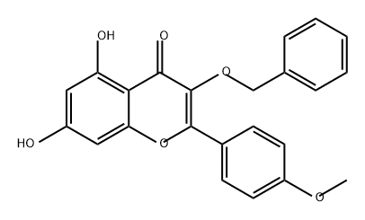 4H-1-Benzopyran-4-one, 5,7-dihydroxy-2-(4-methoxyphenyl)-3-(phenylmethoxy)- Struktur