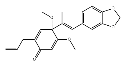 2,5-Cyclohexadien-1-one, 4-[(1E)-2-(1,3-benzodioxol-5-yl)-1-methylethenyl]-4,5-dimethoxy-2-(2-propen-1-yl)- Struktur