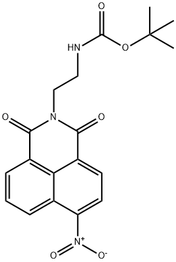 Carbamic acid, N-[2-(6-nitro-1,3-dioxo-1H-benz[de]isoquinolin-2(3H)-yl)ethyl]-, 1,1-dimethylethyl ester Struktur