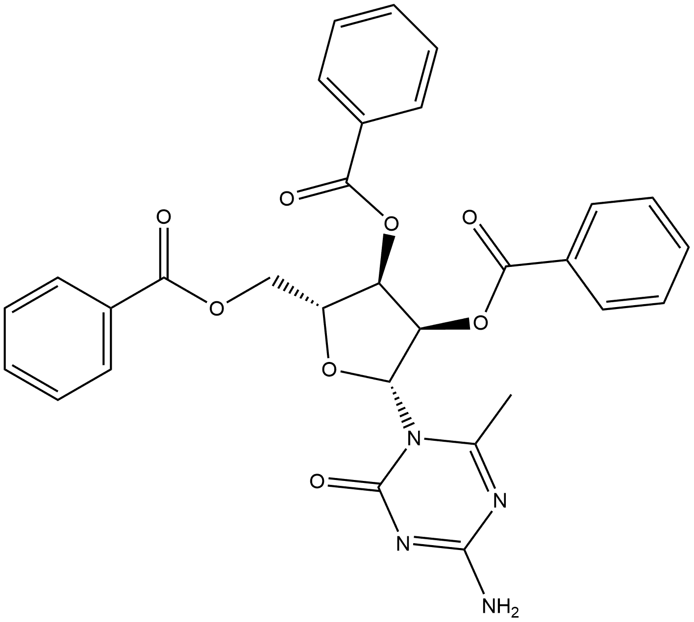 1,3,5-Triazin-2(1H)-one, 4-amino-6-methyl-1-(2,3,5-tri-O-benzoyl-β-D-ribofuranosyl)- Struktur