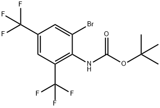 Carbamic acid, N-[2-bromo-4,6-bis(trifluoromethyl)phenyl]-, 1,1-dimethylethyl ester Struktur