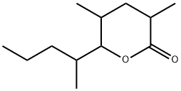 2H-Pyran-2-one, tetrahydro-3,5-dimethyl-6-(1-methylbutyl)- Struktur