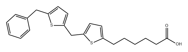 2-Thiophenehexanoic acid, 5-[[5-(phenylmethyl)-2-thienyl]methyl]- Struktur