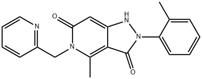 1H-Pyrazolo[4,3-c]pyridine-3,6(2H,5H)-dione, 4-methyl-2-(2-methylphenyl)-5-(2-pyridinylmethyl)- Struktur