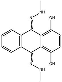 9,10-Anthracenedione, 1,4-dihydroxy-, 9,10-bis(2-methylhydrazone) Struktur