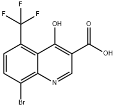 8-Bromo-4-hydroxy-5-(trifluoromethyl)quinoline-3-carboxylic acid Struktur