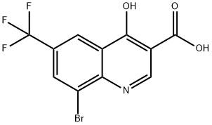 8-Bromo-4-hydroxy-6-(trifluoromethyl)quinoline-3-carboxylic acid Struktur