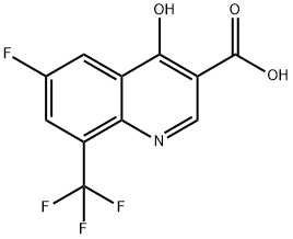 6-Fluoro-4-hydroxy-8-(trifluoromethyl)quinoline-3-carboxylic acid Struktur