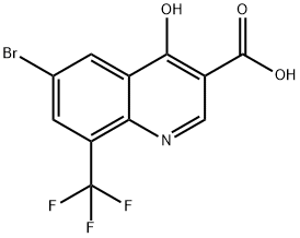 6-Bromo-4-hydroxy-8-(trifluoromethyl)quinoline-3-carboxylic acid Structure