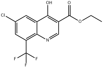 Ethyl 6-chloro-4-hydroxy-8-(trifluoromethyl)quinoline-3-carboxylate Struktur