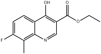 3-Quinolinecarboxylic acid, 7-fluoro-4-hydroxy-8-methyl-, ethyl ester Struktur