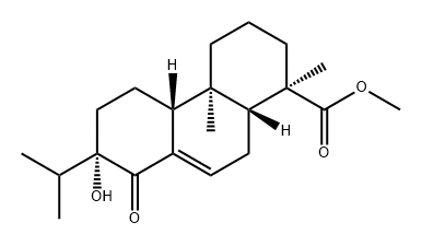 1-Phenanthrenecarboxylic acid, 1,2,3,4,4a,4b,5,6,7,8,10,10a-dodecahydro-7-hydroxy-1,4a-dimethyl-7-(1-methylethyl)-8-oxo-, methyl ester, (1R,4aR,4bR,7S,10aR)- Struktur