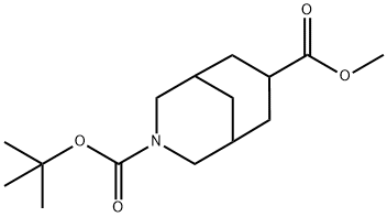 3-Azabicyclo[3.3.1]nonane-3,7-dicarboxylic acid, 3-(1,1-dimethylethyl) 7-methyl ester Struktur