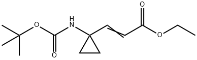 2-Propenoic acid, 3-[1-[[(1,1-dimethylethoxy)carbonyl]amino]cyclopropyl]-, ethyl ester Struktur