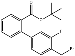 4'-Bromomethyl-3'-fluoro-biphenyl-2-carboxylic acid tert-butylester Struktur