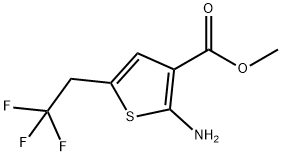 3-Thiophenecarboxylic acid, 2-amino-5-(2,2,2-trifluoroethyl)-, methyl ester Struktur