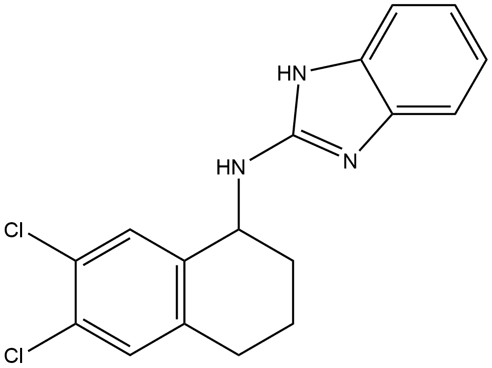 N-(6,7-dichloro-1,2,3,4-tetrahydronaphthalen-1-yl)-1H-1,3-benzodiazol-2-amine Struktur