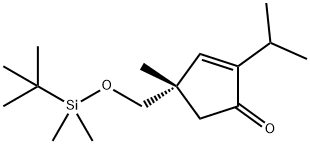 2-Cyclopenten-1-one, 4-[[[(1,1-dimethylethyl)dimethylsilyl]oxy]methyl]-4-methyl-2-(1-methylethyl)-, (4S)- Struktur