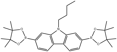 9H-Carbazole, 9-butyl-2,7-bis(4,4,5,5-tetramethyl-1,3,2-dioxaborolan-2-yl)- Struktur