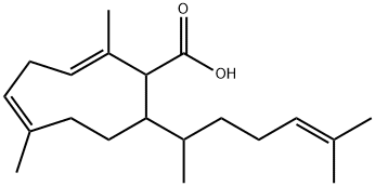 2,5-Cyclononadiene-1-carboxylic acid, 9- (1, 5-dimethyl-4-hexenyl)-2,6 -dimethyl- Struktur