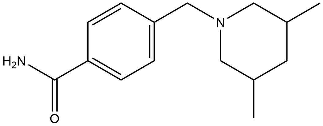 4-[(3,5-Dimethyl-1-piperidinyl)methyl]benzamide Struktur