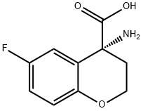 2H-1-Benzopyran-4-carboxylic acid, 4-amino-6-fluoro-3,4-dihydro-, (R)- (9CI) Struktur