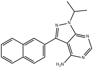 1-(1-Methylethyl)-3-(2-naphthalenyl)-1H-pyrazolo[3,4-d]pyrimidin-4-amine Struktur