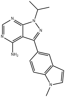 1-(1-Methylethyl)-3-(1-methyl-1H-indol-5-yl)-1H-pyrazolo[3,4-d]pyrimidin-4-amine Struktur