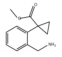 Cyclopropanecarboxylic acid, 1-[2-(aminomethyl)phenyl]-, methyl ester Struktur