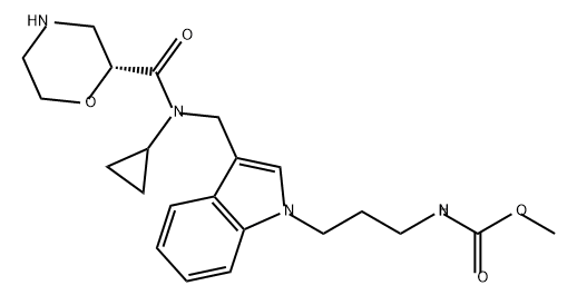 Carbamic acid, N-[3-[3-[[cyclopropyl[(2R)-2-morpholinylcarbonyl]amino]methyl]-1H-indol-1-yl]propyl]-, methyl ester|化合物 RENIN INHIBITOR-1