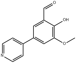 Benzaldehyde, 2-hydroxy-3-methoxy-5-(4-pyridinyl)- Struktur