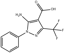 1H-Pyrazole-4-carboxylic acid, 5-amino-1-phenyl-3-(trifluoromethyl)- Struktur