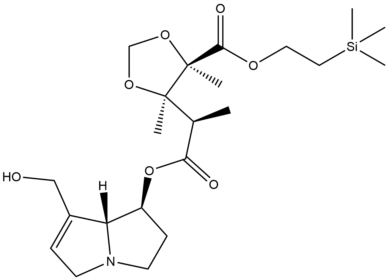 1,3-Dioxolane-4-acetic acid, α,4,5-trimethyl-5-[[2-(trimethylsilyl)ethoxy]carbonyl]-, 2,3,5,7a-tetrahydro-7-(hydroxymethyl)-1H-pyrrolizin-1-yl ester, [1α[R*(4R*,5R*)],7aβ]- (9CI)