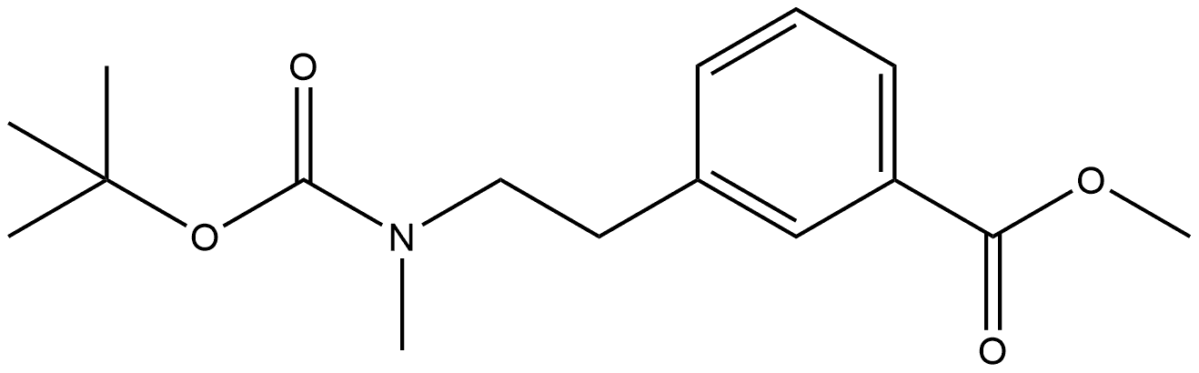 Benzoic acid, 3-[2-[[(1,1-dimethylethoxy)carbonyl]methylamino]ethyl]-, methyl ester Struktur