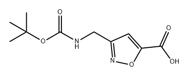 5-Isoxazolecarboxylic acid, 3-[[[(1,1-dimethylethoxy)carbonyl]amino]methyl]- Struktur