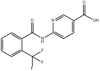 3-Pyridinecarboxylic acid, 6-[[2-(trifluoromethyl)benzoyl]amino]- Struktur