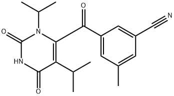 Benzonitrile, 3-methyl-5-[[1,2,3,6-tetrahydro-3,5-bis(1-methylethyl)-2,6-dioxo-4-pyrimidinyl]carbonyl]- Struktur