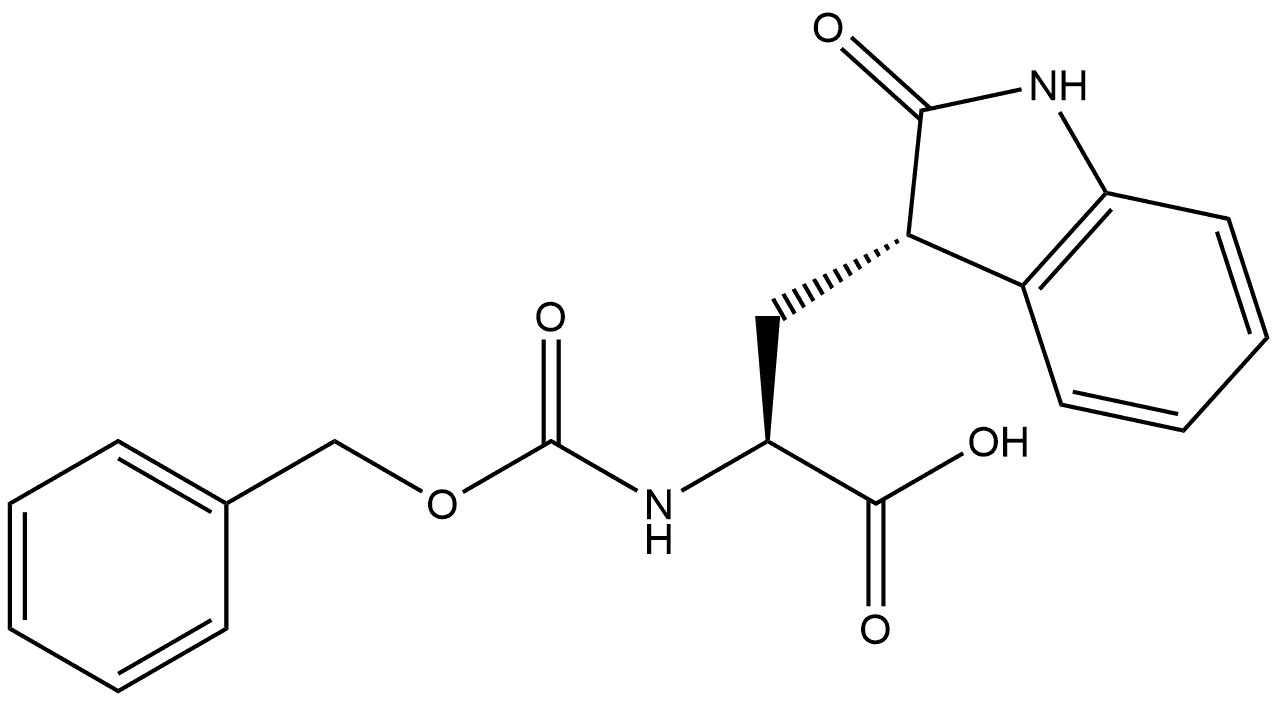 Cbz-(S,S)-2,3-dihydro-2-oxo-Tryptophan Struktur