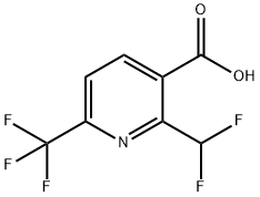 3-Pyridinecarboxylic acid, 2-(difluoromethyl)-6-(trifluoromethyl)- Struktur