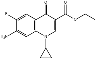 3-Quinolinecarboxylic acid, 7-amino-1-cyclopropyl-6-fluoro-1,4-dihydro-4-oxo-, ethyl ester Struktur