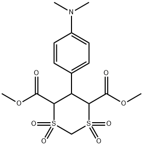 1,3-Dithiane-4,6-dicarboxylic acid, 5-[4-(dimethylamino)phenyl]-, dimethyl ester, 1,1,3,3-tetraoxide (9CI) Struktur