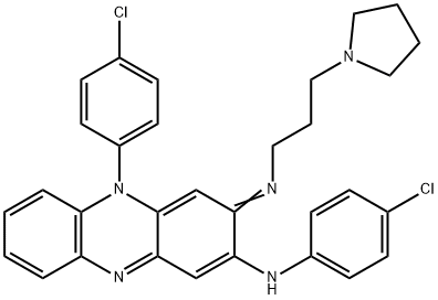 2-Phenazinamine, N,5-bis(4-chlorophenyl)-3,5-dihydro-3-[[3-(1-pyrrolidinyl)propyl]imino]- Struktur