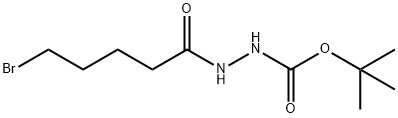 Hydrazinecarboxylic acid, 2-(5-bromo-1-oxopentyl)-, 1,1-dimethylethyl ester Struktur