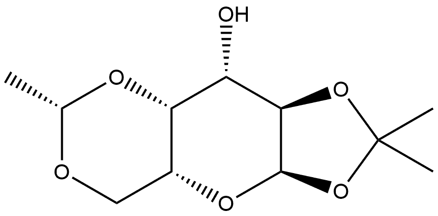 (S)-4,6-O-ethylidene-1,2-O-(1-methylethylidene)-α-D-galactopyranose Struktur