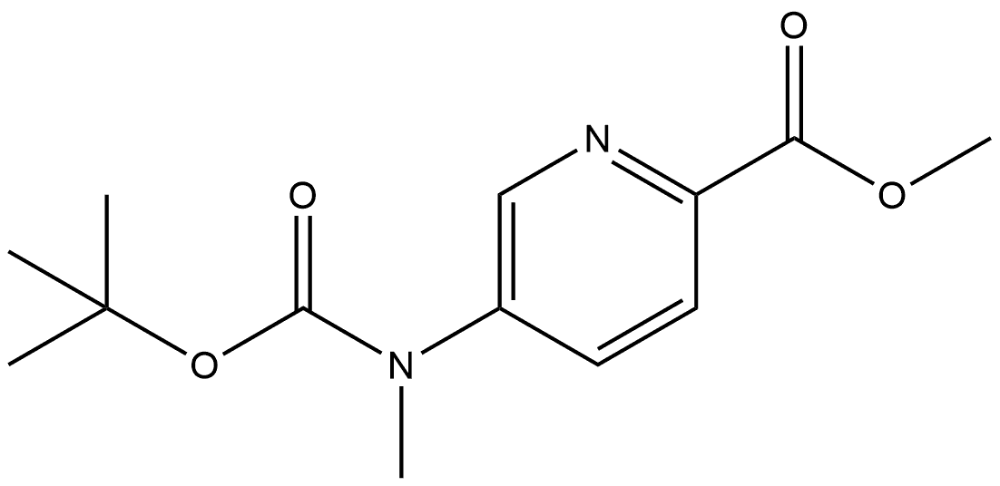 2-Pyridinecarboxylic acid, 5-[[(1,1-dimethylethoxy)carbonyl]methylamino]-, methyl ester Struktur