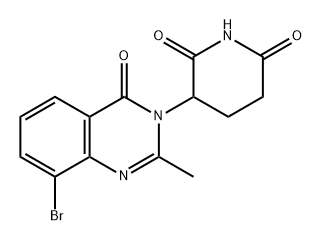 2,6-Piperidinedione, 3-(8-bromo-2-methyl-4-oxo-3(4H)-quinazolinyl)- Struktur